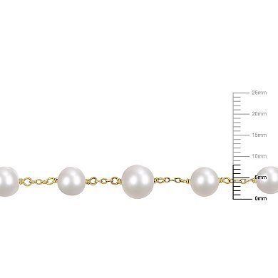 Stella Grace 18k Gold Over Silver Freshwater Cultured Pearl Tin Cup Necklace