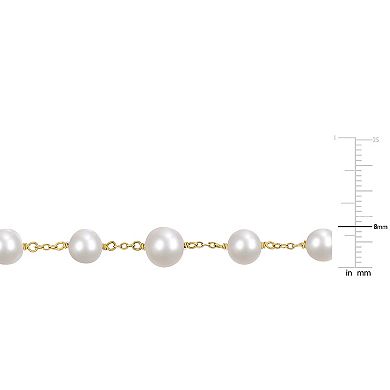 Stella Grace 18k Gold Over Silver Freshwater Cultured Pearl Tin Cup Necklace