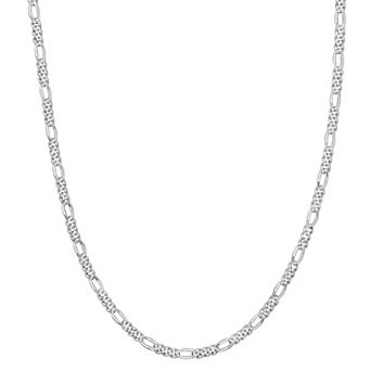 Stella Grace Sterling Silver Figaro Chain Necklace