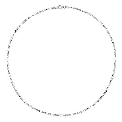 Stella Grace Sterling Silver Figaro Chain Necklace
