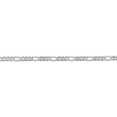 Stella Grace Sterling Silver Figaro Chain Necklace