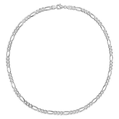 Stella Grace Sterling Silver Figaro Chain Necklace