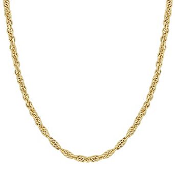 Stella Grace 18k Gold Over Silver Singapore Chain Necklace