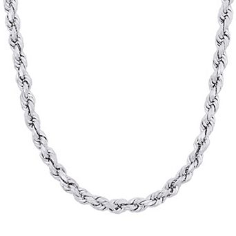 Stella Grace Sterling Silver Rope Chain Necklace