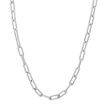 Stella Grace Sterling Silver Polished Paperclip Chain Necklace