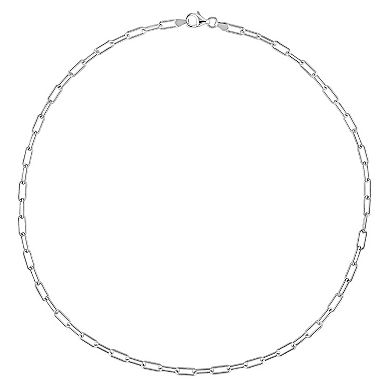 Stella Grace Sterling Silver Polished Paperclip Chain Necklace