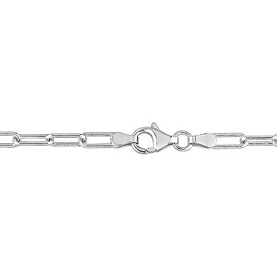 Stella Grace Sterling Silver Polished Paperclip Chain Necklace