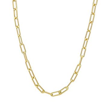 Stella Grace 18k Gold Over Silver Polished Paperclip Chain Necklace