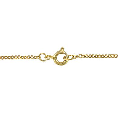Stella Grace 18k Gold Over Silver Citrine, White Topaz & Diamond Accent Halo Pendant Necklace