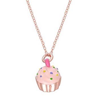 Stella Grace 18k Rose Gold Over Silver Cupcake Pendant Necklace