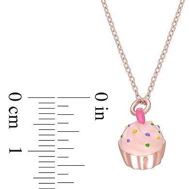 Stella Grace 18k Rose Gold Over Silver Cupcake Pendant Necklace