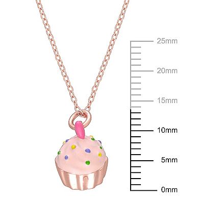 Stella Grace 18k Rose Gold Over Silver Cupcake Pendant Necklace