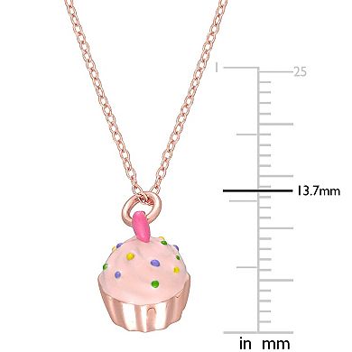 Stella Grace 18k Rose Gold Over Silver Cupcake Pendant Necklace
