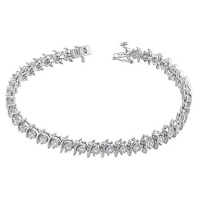 Stella Grace Sterling Silver 1/2 Carat T.W. Diamond Tennis Bracelet