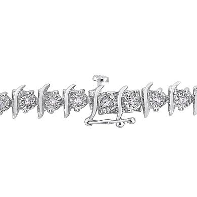 Stella Grace Sterling Silver 1/2 Carat T.W. Diamond Tennis Bracelet
