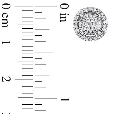 Stella Grace Sterling Silver 1/3 Carat T.W. Diamond Cluster Halo Earrings