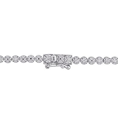 Stella Grace Sterling Silver 1 Carat T.W Diamond Tennis Bracelet