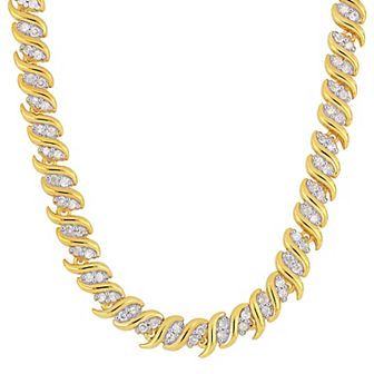 Stella Grace 18k Gold Over Silver 2 Carat T.W. Diamond S-Link Tennis Necklace
