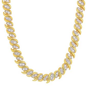 Stella Grace 18k Gold Over Silver 2 Carat T.W. Diamond S-Link Tennis Necklace