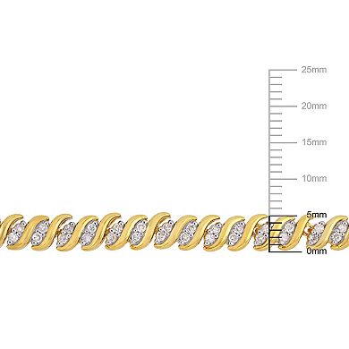 Stella Grace 18k Gold Over Silver 2 Carat T.W. Diamond S-Link Tennis Necklace