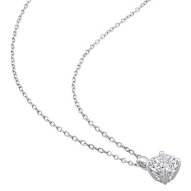 Stella Grace Sterling Silver Lab-Created White Sapphire Solitaire Pendant Necklace