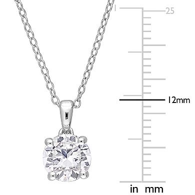 Stella Grace Sterling Silver Lab-Created White Sapphire Solitaire Pendant Necklace