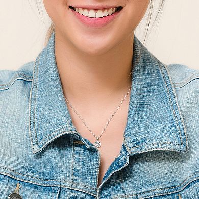 Stella Grace Sterling Silver Lab-Created White Sapphire Solitaire Pendant Necklace