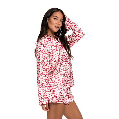 Women's Lilac+London 2-Piece Pajama Top & Pajama Shorts Set