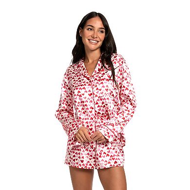 Women's Lilac+London 2-Piece Pajama Top & Pajama Shorts Set