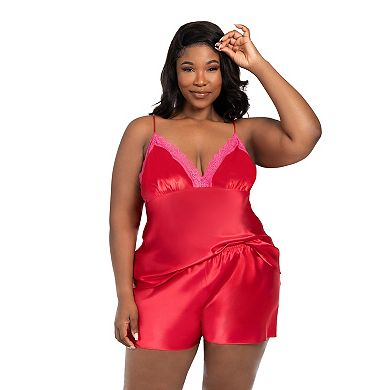 Plus Size Lilac+London 2-Piece Pajama Cami Top & Pajama Shorts Set