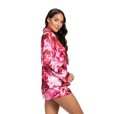 Women's Lilac+London 2-Piece Pajama Top & Pajama Shorts Set