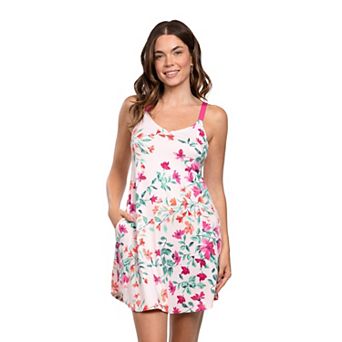 Women's Lilac+London Print Chemise Mini Dress