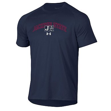 Men's Under Armour Navy Jackson State Tigers 2023 Sideline Performance Raglan T-Shirt