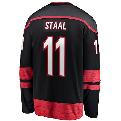 Men's Fanatics Branded Jordan Staal Black Carolina Hurricanes Home Captain Patch Breakaway Player Jersey