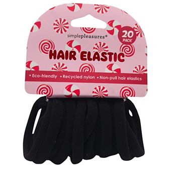 Simple Pleasures Non-Pull Elastic Hair Ties - 20-Pack