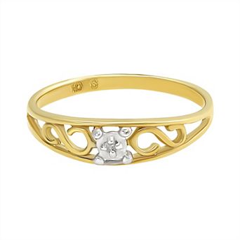 Charming Girl Kids' 14k Gold Cubic Zirconia Ring