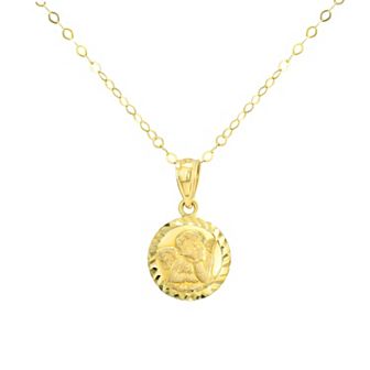 Charming Girl Kids' 14k Gold Cherub Pendant Necklace