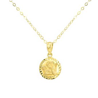Charming Girl Kids' 14k Gold Cherub Pendant Necklace