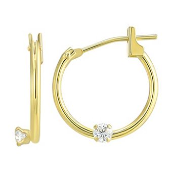Charming Girl Kids' 14k Gold Cubic Zirconia Hoop Earrings