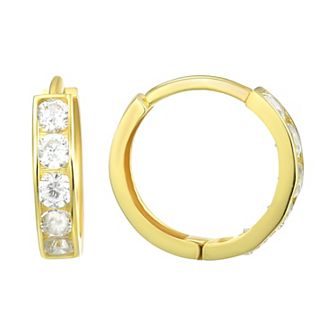 Charming Girl Kids' 14k Gold Cubic Zirconia Huggie Earrings