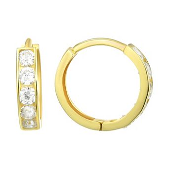 Charming Girl Kids' 14k Gold Cubic Zirconia Huggie Earrings