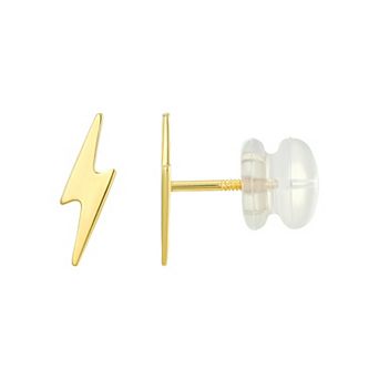 Charming Girl Kids' 14k Gold Lightning Stud Earrings