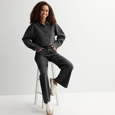 Juniors' Vanilla Star Rhinestone Jeans