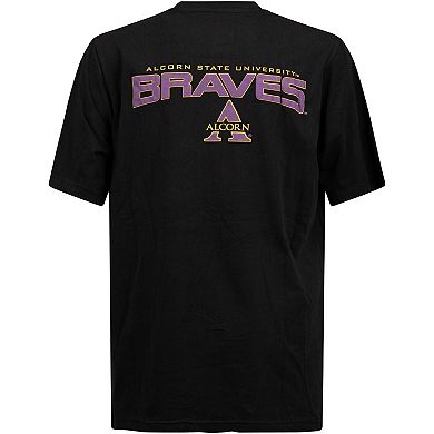 Men's FISLL Black Alcorn State Braves Applique T-Shirt
