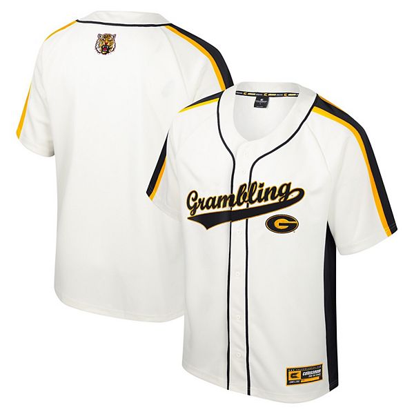 Men's Colosseum Cream Grambling Tigers Ruth Button-Up Baseball Jersey