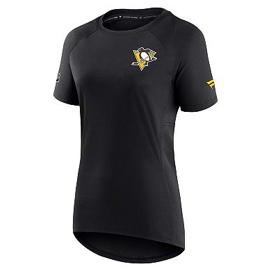 Women's Fanatics Black Pittsburgh Penguins Authentic Pro Rink Raglan Tech T-Shirt