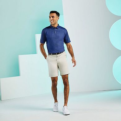Men's Grand Slam Printed Plaid Golf Polo Shirt