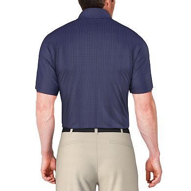 Men's Grand Slam Printed Plaid Golf Polo Shirt