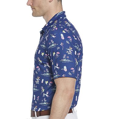 Men's Grand Slam Short Sleeve Watercolor Palms Golf Polo