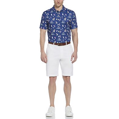 Men's Grand Slam Short Sleeve Watercolor Palms Golf Polo
